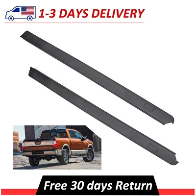 Black Bed Rail Cap LH & RH Side For 2004-2015 Nissan Titan King Cab Only 5.6L - Image 1 of 4