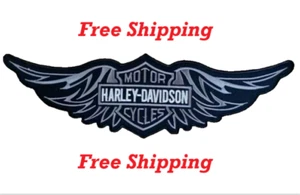 Harley Davidson großer Adler 15" grau bestickt Patch Nähen & Aufbügeln kostenloser Versand - Bild 1 von 5