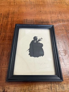 Vintage gerahmter Druck Silhouette Sarah Gamp - Bild 1 von 5