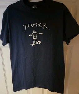 Thrasher Gonz T-Shirt Navy White Unisex Big Kid Size Small (12-14)Navy/White New - Picture 1 of 7