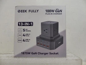 Estación de Carga Geek Completamente 100W USB C 13 en 1 Protector contra Sobretensiones Tira de Alimentación - Imagen 1 de 4