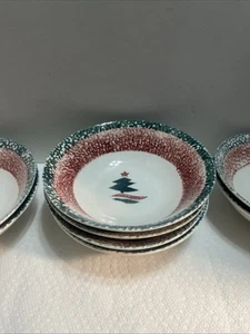 8–Gibson Christmas Tree Star Sponge Cereal Bowls 6-1/2" Green/Red. 3019 - Bild 1 von 8