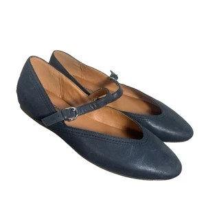 Damen-Flats Lucky Brand marineblau Leder Albajane mandelförmige Zehenpartie Größe 8 - Bild 1 von 8