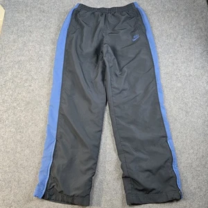 Vintage Nike Trackpants Mens Large Black Blue Y2k Ankle Zip Baggy Skater Swoosh - Picture 1 of 19