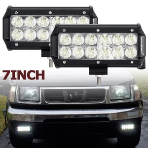 AUXBEAM 2x 7Inch LED Work Light Bar Offroad Fog Work Lamps For Jeep ATV Truck - Picture 1 of 12