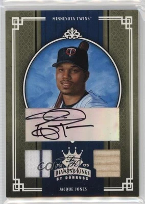 2005 Donruss Diamond Kings Silver Materials Signatures /50 Jacque Jones Auto - Image 1 of 2