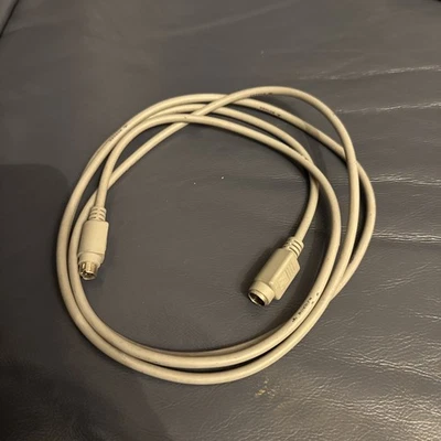 Vintage Grey 1.8m Male to Male PS/2 Keyboard Extension Cable - Image 1 of 4