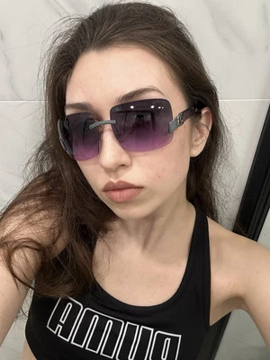 chanel sunglasses purple gradient logo vintage y2k cc silver - Image 1 of 4