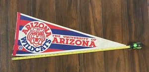 VINTAGE UNIVERSITY OF ARIZONA WILDCATS  FELT PENNANT 30X11" NCAA RED/WHITE/BLUE - Picture 1 of 4