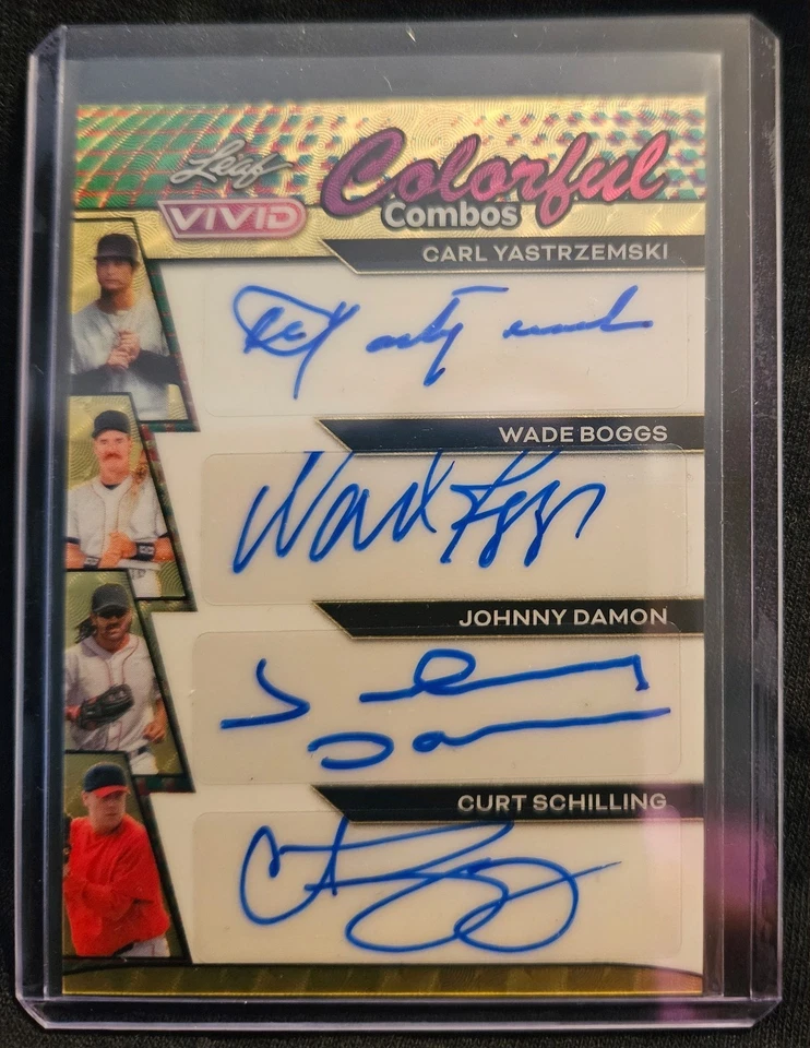 🔥 2024 Hoja Vivo Colorido Yasterzemski, Boggs, Damon, Chelín - Dorado 1/1 Foto 1 de 3