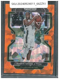 2021-22 Panini Prizm Khris Middleton Base Prizms Orange Ice #128 - Picture 1 of 2