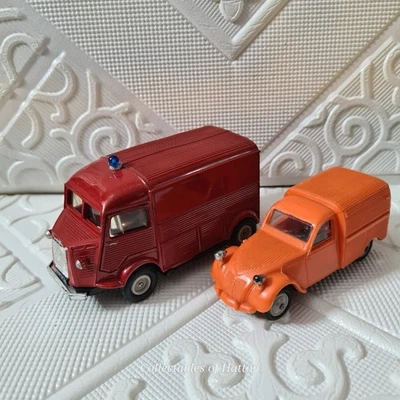 Furgoneta Norev Vintage 1:43 Nº 26 Citroen 2CV Naranja y 1200 TA Rojo Pintado Fuego? furgoneta Foto 1 de 4