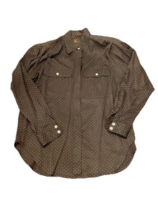 Vintage 90er Lizsport Hemd schwarz weiß gepunktet Knopfleiste Langarm Büro M - Bild 1 von 11