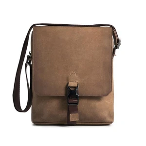 Herren Leder Umhängetasche - Braun Top Grain Leder Schultertasche mit Adjus... - Bild 1 von 9
