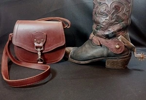 Sattelleder Umhängetasche kleine Tasche braun TOP ZUSTAND SELTEN! - Bild 1 von 24