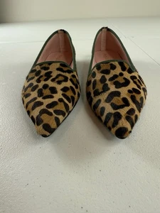Pretty Ballerinas Ella Animal Print Loafer Size 37.5 Leopard Cheetah Spain - Picture 1 of 9