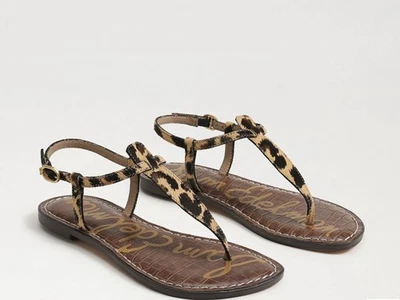 Sam Edelman Leather Animal Print Thong Slingback Sandals Women's Size 7M - Image 1 of 4