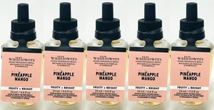 5 BATH & BODY WORKS PINEAPPLE MANGO WALLFLOWERS HOME FRAGRANCE REFILLS 24 mL NEW - Picture 1 of 2