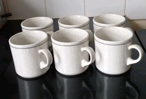 Churchill England Set of 6 Cream Speckled Hotelware Coffee Mugs Cups - Picture 1 of 9