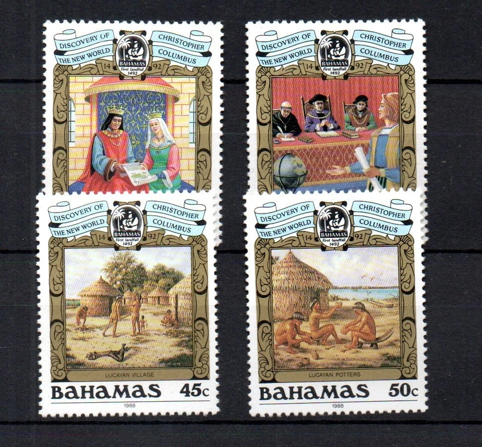 Bahamas 1988 old set discovery of America/Columbus stamps (Michel 667/70) nice M - Image 1 of 1
