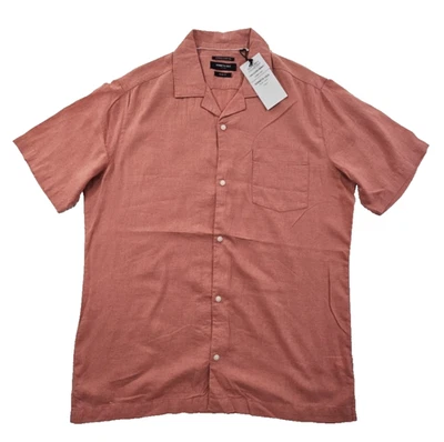 NEW Kenneth Cole Linen Blend Short Sleeve Shirt Men's Small Watermelon Red NWT - Image 1 of 4