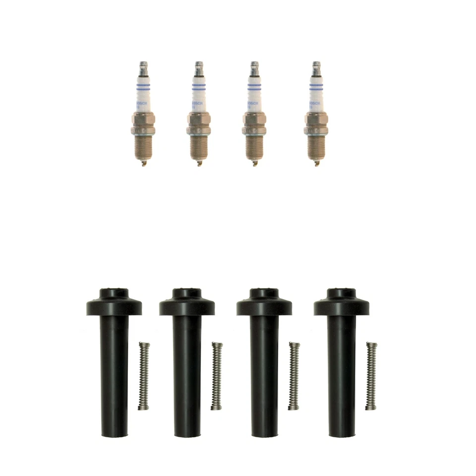 博世 4 Nickle Spark Plugs NGK 4 线圈靴套件适用于 Pontiac Pursuit 2.2L L4 F L61 — 第 1/1 张图片