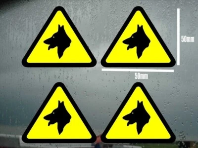 4 Pack Security Guard Dogs Warning STICKER Signs for Cars Vans Doors Beware of