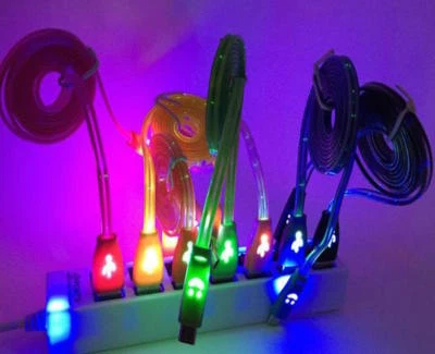 LED LIGHT-UP glow USB Data phone charger Cable charge FOR iphone 4 5s 6 7 8 X se - Image 1 of 4