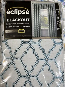 Eclipse Blackout PAIR / Two Rod Pocket Panels 104"x84" total width, Lollie Blue - Picture 1 of 7