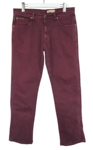WRANGLER Arizona Stretch Jeans Men's W34/L32 Rugged Denim Burgundy Zip Fly - Picture 1 of 9
