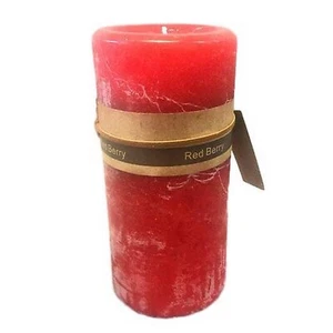 Scented Pillar Candle Candles Red Berry Red Handmade Rustic Home Decor 7x15cm - Picture 1 of 1