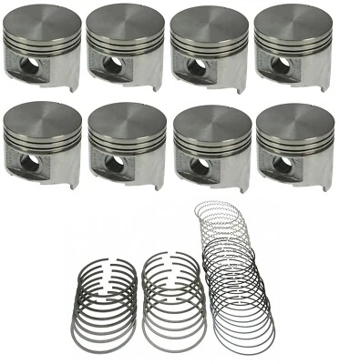SEALED POWER Flat Top Pistons/8+MOLY Rings for Chrysler Dodge Plymouth 383 030 - Image 1 of 4