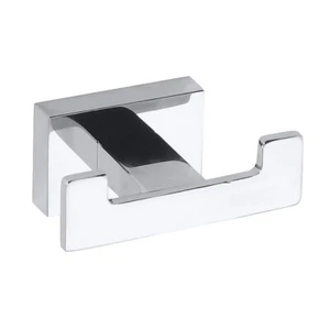 Gancio doppio abito BASE ottone cromato per bagno e cucina >> per foratura - Foto 1 di 5