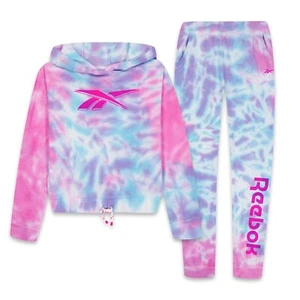 Reebok Kids 2Pc Jogger Set Closed Hem Fleece Jogging Bottoms Sweatpants - Picture 1 of 3