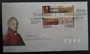 2010 Australia Governor Lachlan FDC 4 stamps cd Macquarie Centre - Picture 1 of 2
