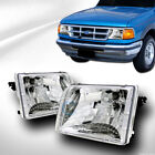 Euro Sport Style Crystal Clear Housing Headlights Lamps Ks For 93-97 Ford Ranger