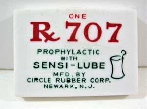 Vintage RX 707 Old Full Condom Pack Circle Rubber Newark NJ Old Store Stock - Picture 1 of 1