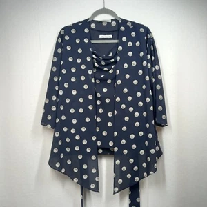 Gina Bacconi Top & Jacke Set Navy Polka Dot Sheer Twin Set Gr. 12 Smart - Bild 1 von 14