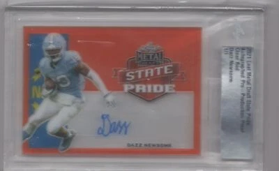 2021 LEAF METAL DRAFT PRIDE AUTO 1/1 DAZZ NEWSOME - Image 1 of 2