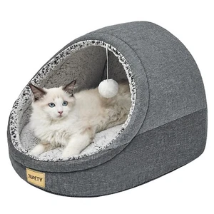 Jiupety Cute Cat Beds for Indoor Cats, Cat Cave Bed and Kitten Bed, Large Cat... - Picture 1 of 7