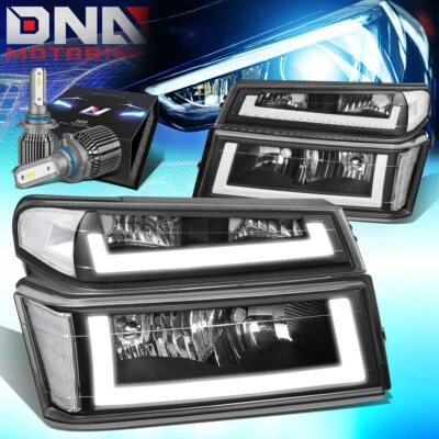 PARA 2004-2012 COLORADO CANYON LED DRL FAROS NEGROS/CLAROS CON KIT LED + VENTILADOR FRÍO Foto 1 de 4