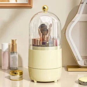 360° Rotating Cosmetics Display Case With Lid Storage Box Makeup Brush - Bild 1 von 14