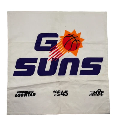 GO SUNS NBA 球迷毛巾 20 英寸 x 20 英寸新闻收音机 620 KTAR,UPN DT-26 45,KMVP 860 AM — 第 1/4 张图片