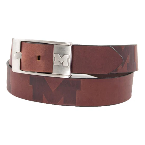 Michigan Wolverines Brandish Leather Belt - Brown Cover