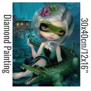 Gator Girl DIY Full Round Drill 30x40cm Diamond Painting - Picture 1 of 3