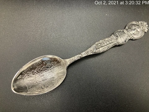 Antique Sterling Silver Olympic Range Seattle Washington USA Souvenir Spoon 30g Cover