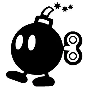 Decal Vinyl Truck Car Sticker - Video Game Super Mario Brothers Bomb-Omb - Picture 1 of 1
