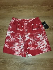 Favant Hawaiian Hawaii Mens Swim Trunks Shorts Small Bottoms Red Pockets New - Picture 1 of 5