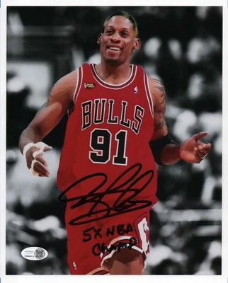 Dennis Rodman Signed 8x10 Photo COA by JSA - Chicago Bulls - NBA - Image 1 of 4