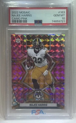 2022 Panini Mosaic Camo Pink Najee Harris #163 PSA 10 - Image 1 of 2